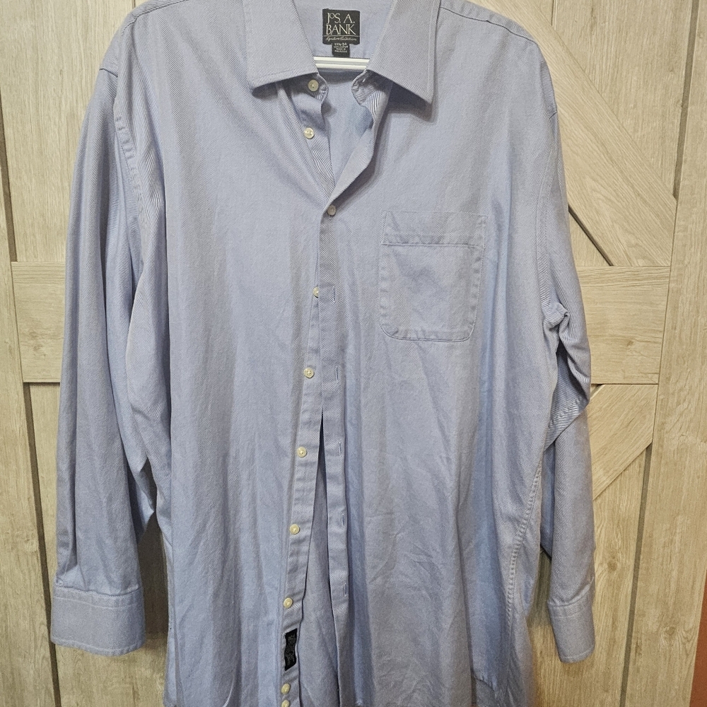 Jos. A. Bank Signature Collection Blue Dress Shirt 17 1/2 x 34